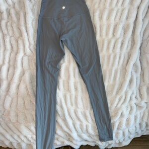 Lululemon Gray Ribbed High-Waisted Leggings